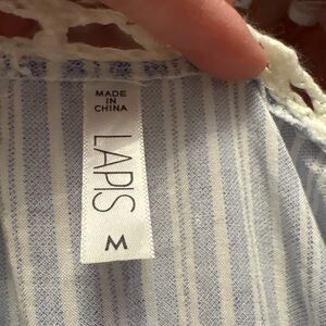 LAPIS Blue and White Vertical Stripe vest